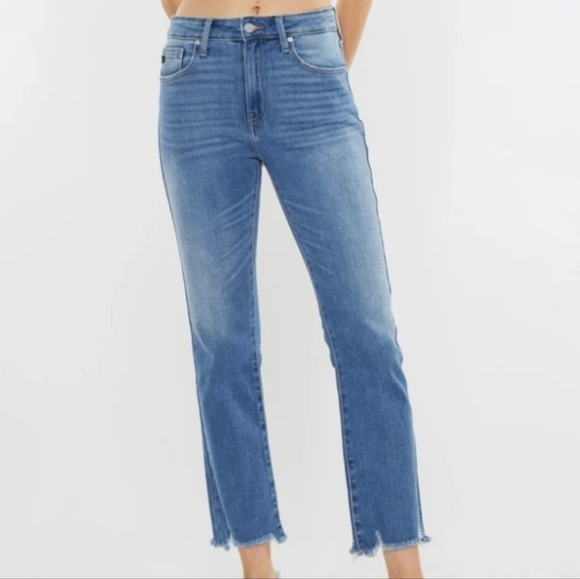 KanCan Denim - KanCan Straight Leg Frayed Hem Jeans